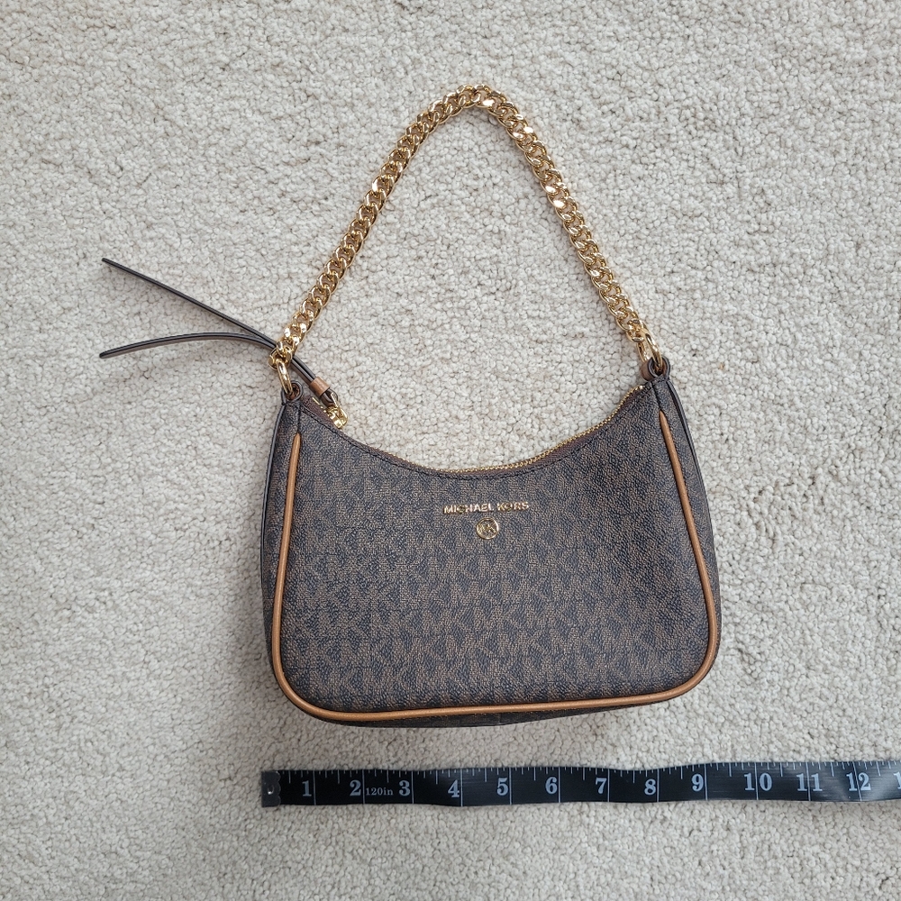 NWOT Michael Kors Monogram Jet Set Charm Small Logo Pochette - Picture 7 of 10